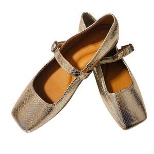 I.N.C. Jadis Square Toe Ballet Flats - Silver Metallic NWOT